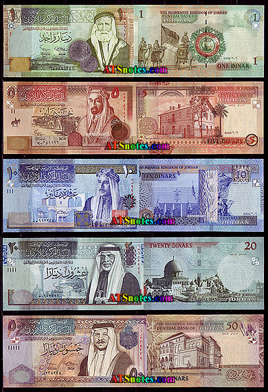 Jordan banknotes - Jordan paper money catalog and currency history