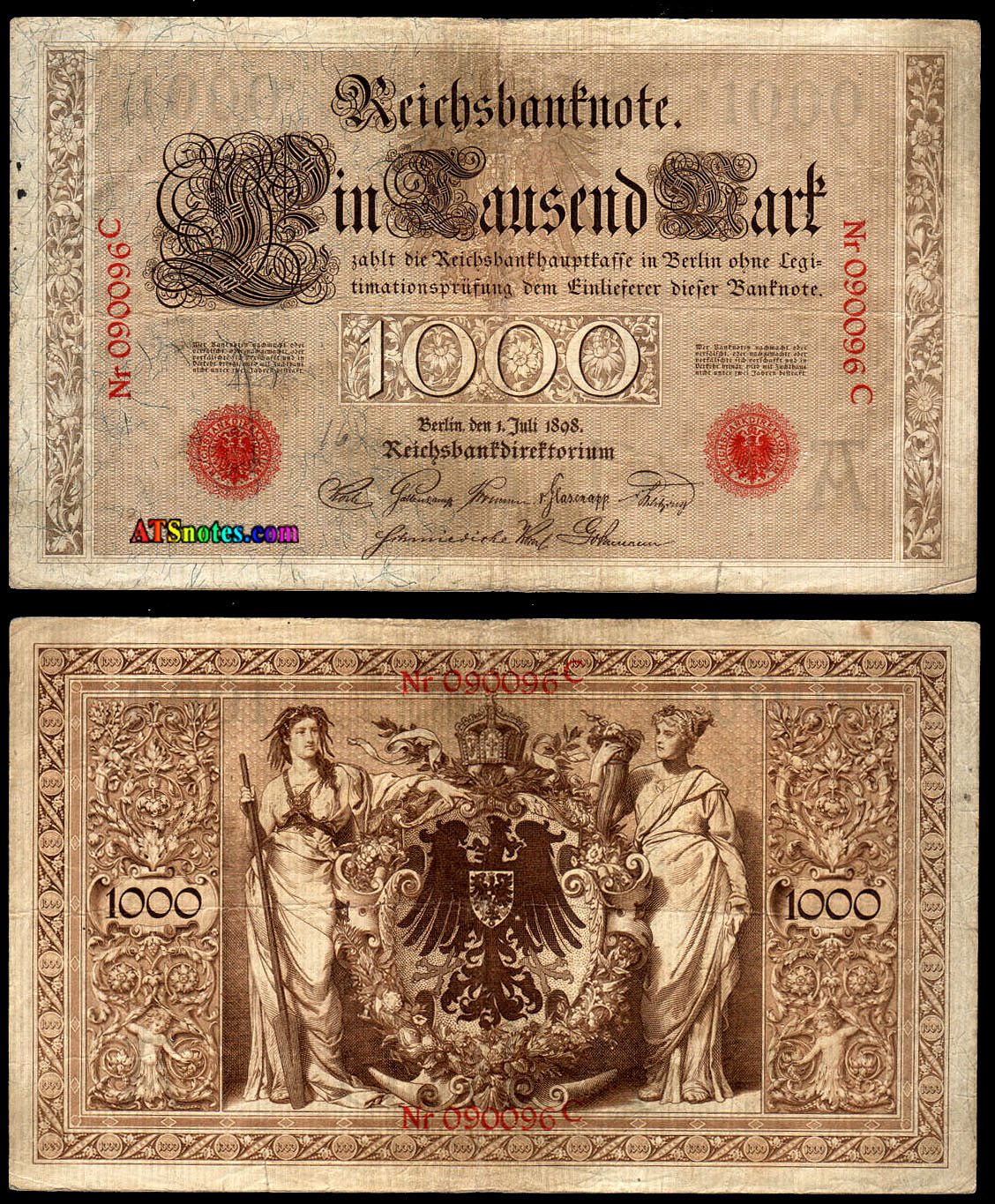 German paper money, price list of German banknotes, currency